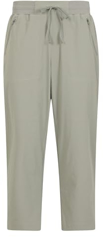 Mountain Warehouse Explorer Womens Capri - Lightweight Ladies Trousers, Stretchy Pants, Elasticated Waistband - Spring Summer, Sports, Camping, Hiking, Outdoors Khaki (C 18