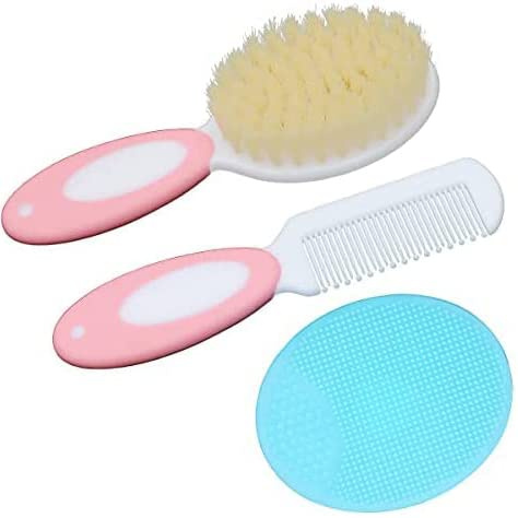 Juego De Cepillo y Peine Para Bebé, Cepillo Para Bebé Con Cerdas Naturales Suaves, Regalo Para Baby Shower