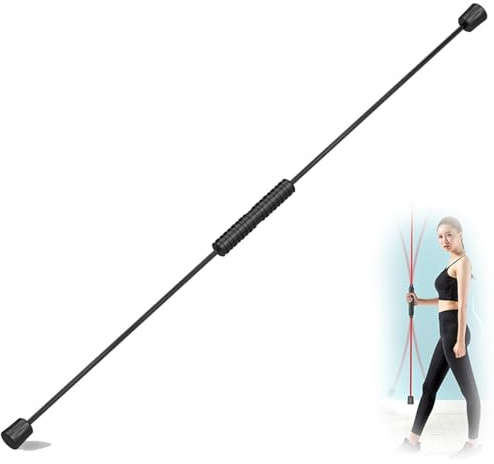 DYK&NX Varilla Fitness 160 cm Barra oscilante, Largo oscilante con Ejercicios Fitness Dispositivo de Varilla Fibra de Vidrio para Músculos Profundos Y Rehabilitación (Color : Black)