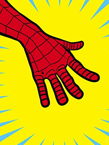Komar Wandbild - Marvel PowerUp Spider-Man Hand - Größe: 30 x 40 cm - Marvel, Kinderzimmer, Wandgestaltung, Bild