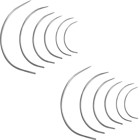 Gebogene Nadeln, Gebogene Nadeln Set, 12 Gebogene, Nadel Polsternadel, Nähnadel, Rund Leder Sattlernadel, Perücke C Gebogene Nadeln, Sattlernadeln,Extensions Nadel, Leder nähen Stahl Nadel