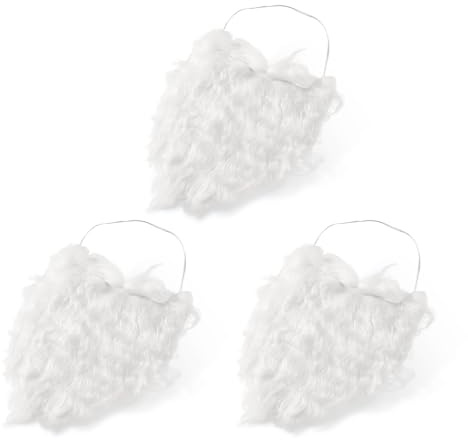 AOVNA Jultomtens skägg vit falsk skägg jul jultomten skägg falsk jultomte skägg jul klä upp tillbehör (3)
