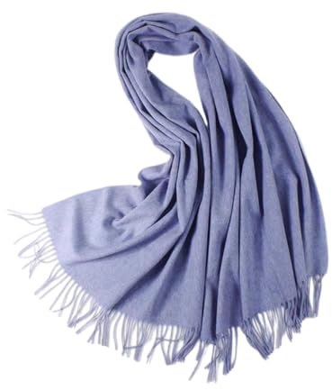 GIMIRO 200x60cm Schal Kaschmir-ähnlicher Schal mit Quasten Baumwolle Polyester Mischung Winter Warm Neckcarves Party Mode Accessoires (Lavender)