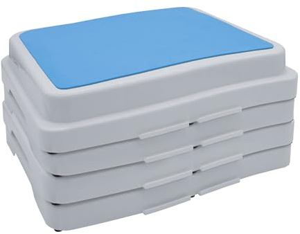 Spetebo Stapelbart duschsteg, vit, 50 x 40 cm, 4-pack, halkfritt steg för badrum, duschhjälpmedel för badkar, halkfritt steg för badkar, halkfritt steg för badrum