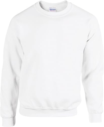 TICTEX Sweat Homme sans Capuche - Sweat-Shirt Col Rond en Coton Confortable - Idéal pour Le Quotidien et Le Travail - Blanc, L