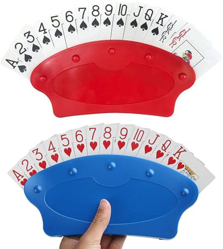 Elegance-go Soporte para Naipes,2 Piezas Sujeta de Juego de Naipes Manos Libres Soporte de Cartas Soporte para Tarjetas de Juego Titular de la Tarjeta Póker para Adultos,Discapacitados y Mayors