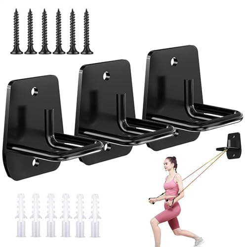 shpuuyy Gancho para Bandas de Resistencia, Soporte de Pared para Bandas de Resistencia | Ganchos de Entrenamiento para Entrenamiento de Fuerza Que ahorran Espacio,Gancho de Gimnasio en casa 3X para