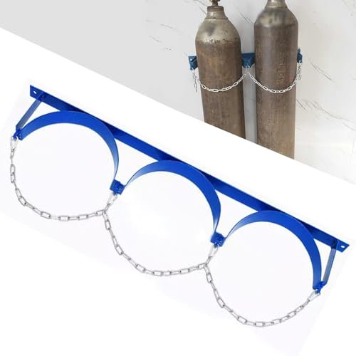 Support de Cylindre Support mural pour bouteille d'oxygène, support de réservoir de propane robuste avec chaîne de sécurité et vis, support de bouteille de gaz pour réservoir d'oxygène de stockage(92x
