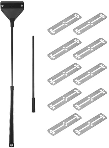 Sirxlevcy Raspador de Algas para Acuarios Limpiador de Peceras Limpiador de Vidrio de Mantenimiento Raspador con Varilla de ExtensióN y 10 Cuchillas