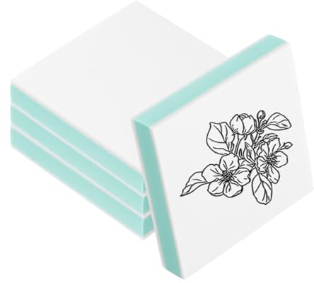 PATIKIL 4 Piezas De Bloques De Goma Para Tallar De 2X2, Bloques Blandos De Linóleo Para Tallado Artesanal, Suministros Para Grabado De Sellos En Relieve, Color Verde