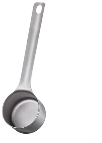 Cuchara de café de titanio con mango extendido para medición de precisión, garantiza una porción precisa de 1 cucharada de café (circular)