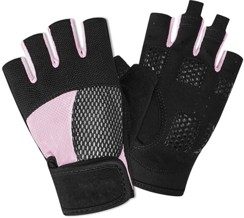 Thapower Kayaking Gloves Half Finger with Resistant Palm and Grip Great for Diving, Sailing, Kayaking and Water Skiing for Men, Women, Youth Pink M