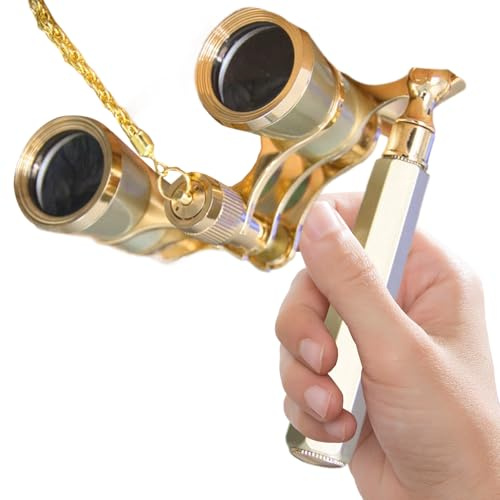 Jumelles de théâtre - Jumelles de concert 3x25, design rétro compact, mini jumelles, poignée réglable avec chaîne, lunettes de théâtre portables | Mini jumelles pour le cinéma, les voyages, v