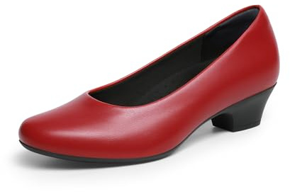 DREAM PAIRS Tjocka stängda tåklänningar för kvinnor låga blockklackar bekväma slip-on arbetspumpar bröllop vardagsskor