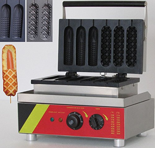 Hot Dog-maskin – Kommersiell Med 6 Majsformade, Non-stick-våffelplattor För Corn Dogs