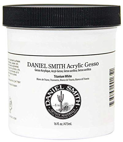 DANIEL SMITH Acrylic Gesso, Titanium White, 16oz jar (284040015)
