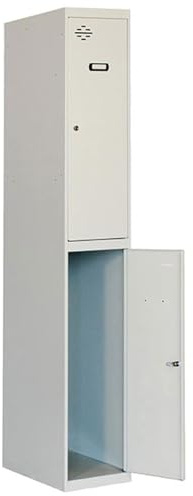 Simon Rack Taquillas Vestuario Metalicas, 2 Puerta, Incluye Llave, 1800x400x500 mm, Profesional, Gris - Simonlocker