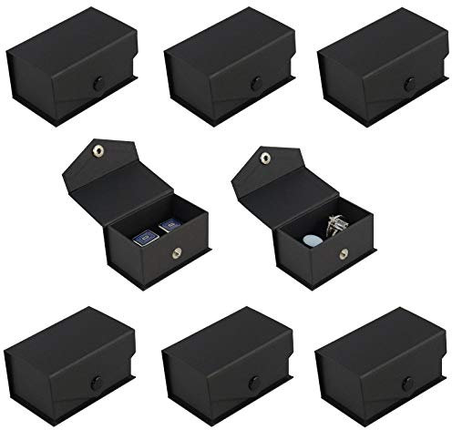 boxdisplays Press Stud Series Cufflinks Double Ring Engagement Wedding Jewellery Storage Case Holder Packaging Presentation Gift Box 70 x 40 x 35mm (12)