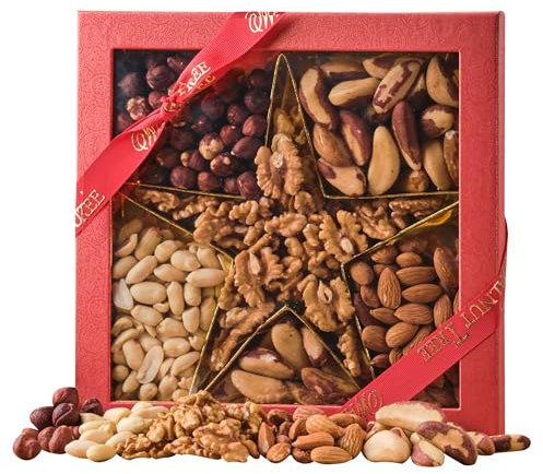 Walnut Tree – Assorted Natural Nuts Star Gift Box – Hand-Packed – Rich in Vitamins & Minerals – Suitable for Vegan, Vegetarian, Halal, Kosher and Gluten Free Diets – Luxury Gift Selection– 400g