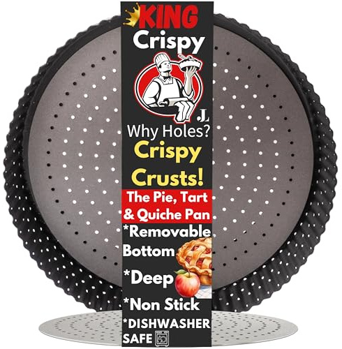 Why Holes For Crispy Crusts King Crispy's Deep Pie, Tart & Quiche Pan 9x2