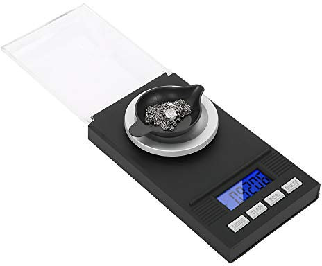 Báscula digital para joyería de miligramos, portátil Mini de alta precisión 0.001g Báscula de diamante de bolsillo profesional Báscula electrónica Peso gramos y onzas(50g)