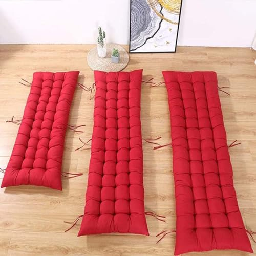 Cuscino per panca a 2/3 posti rettangolare, per interni ed esterni, spesso e morbido, adatto per mobili da giardino, dondoli, chaise longue, sdrai, panche (Rosso,100 x 40 cm)