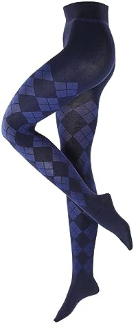 Burlington Elegant Essence W Ti coton fantaisie 1 pièce, Collants Femme, Bleu Marine 6120, 36-38