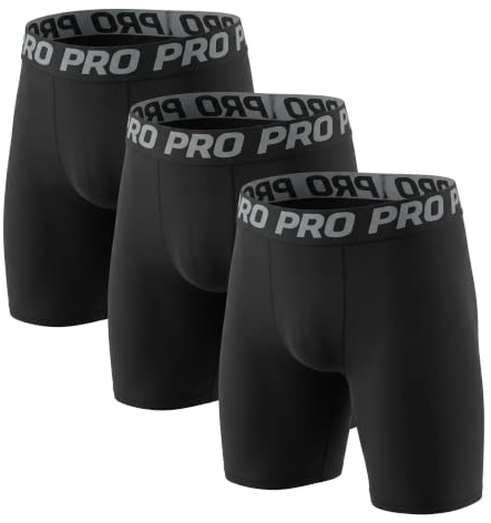 LANBAOSI Lot de 3 Shorts de Compression pour Hommes Séchage Rapide