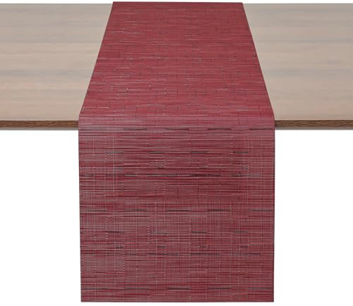 Myir JUN Tischläufer, Tischläufer Modern Tischläufer Abwaschbar Tischläufer Outdoor Wärmeisoliertes PVC für Häuser Restaurants Hotels 30 x 183 cm (Rot)