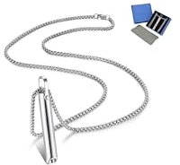 Finrezio Original V2 Rauchentwöhnung Halskette Rauchfrei Kette für Herren Damen Höki Halskette Edelstahl Stress-Achtsamkeits-Halskette Anhänger Atemübungen Rauchfrei Meditation Geschenke