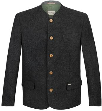 Stockerpoint Herren Trachtensakko Xaver Traditionelles & hochwertiges Sakko mit Rückenschlitz I Perfekt für Trachten & Festlichkeiten, anthrazit, Größen 44-60