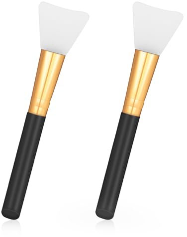 QFGasre 2 pennelli in silicone per maschere facciali, bastoncini riutilizzabili in resina epossidica per miscelare resina epossidica, vernice per maschera facciale liquida, produzione fai da te (nero)