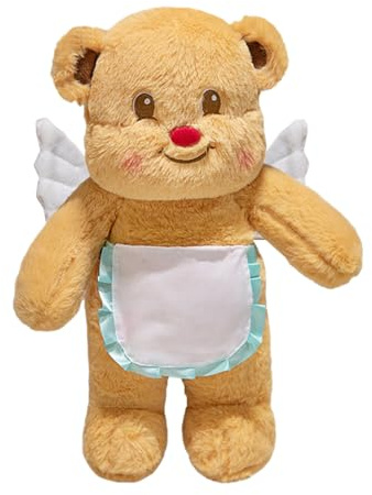 HOOLRZI Cuscino in peluche a forma di orso con ali angeliche a forma di cuore, borsa a tracolla per decorare la casa, divano, letto