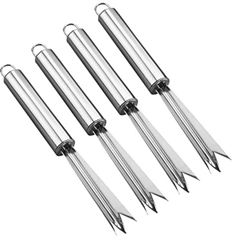 Healifty Set 4 Utensili per Ananas in Acciaio Pelapatate per Ananas Occhi e Forchetta Strumenti per Sbucciare e Tagliare per Cucina e Viaggi