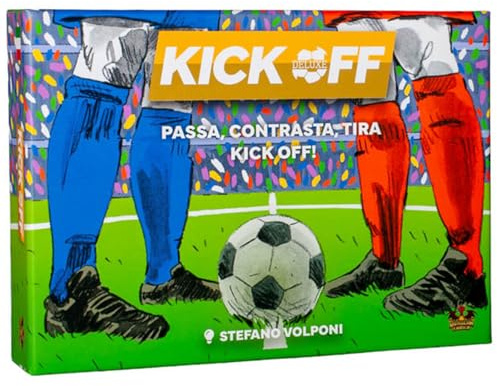 Kick Off Deluxe – Gioco di Carte Calcio per 2-4 Giocatori | Partite da 30 Minuti | Include le Espansioni Buoni & Cattivi e Protagonisti | Gioco di Calcio per Ragazzi, Adulti, Famiglie