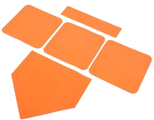 Anneome Lot de 5 Bases de Softball en Caoutchouc Étanche, Tapis de Lancer Épais et Résistant, Plaque de Lanceur Conforme Normes Officielles, Équipement de Terrain Baseball et Softball,