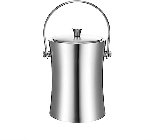 HUIBBGO Secchiello per Il Ghiaccio Moderno in Acciaio Inox, Contenitore per cubetti di Ghiaccio, refrigeratore per Champagne e Vino, Secchiello per Il Ghiaccio, Secchiello per Bevande con