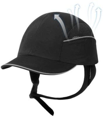 Casco de surf ligero, transpirable, cómodo, correas ajustables, frente larga negra