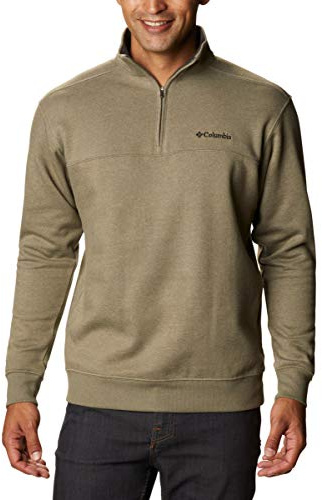 Columbia Men's Hart Mountain II Half Zip Pullover Sweater, Stone Green Heather, L