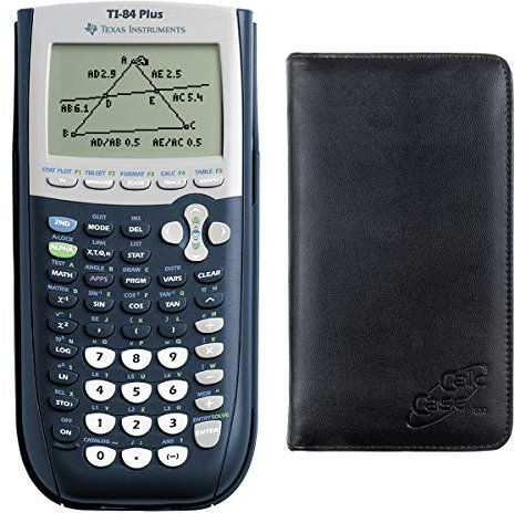 Texas Instruments TI-84 Plus Taschenrechner mit passender Tasche CalcCase im Set - Texas Taschenrechner TI 84 Plus Edition Grafikrechner + Schutztasche
