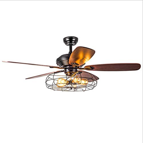 MYBA Ventilador de techo de Stumm con luz, 100 cm, industrial, hojas de madera, lámpara de araña, luz con mando a distancia (tamaño: 42 pulgadas)