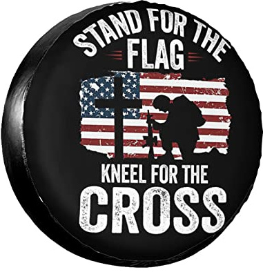Spare Tire Cover American Flag Potable Dirt Protector Wheel Spare Tire Covers Weather-Proof for Trailer RV SUV Truck Camper Travel Trailer Accessories Polyester 15inch (15inch, Touring)
