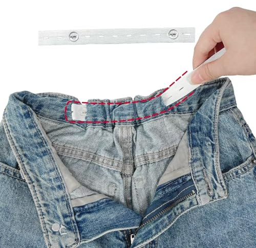 Fizzest Jeans Button Tightener Pants Adjuster Waist Tightener for Pants Women Men and Children,Waist Clip Pack of 6 White