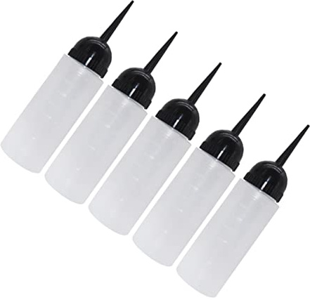 Vaguelly 5piezas Botella De Tinte Para Cabello Rellenable Unidades Champú Para Salón Boquilla