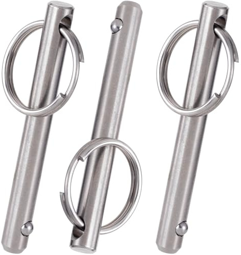 OIIKI 3 Pack Quick Release Pins, Fastener Diameter 5/16 inch(8mm) Usable Length: 2.42inch(61.5mm), Bimini Top Pin, Full 316 Stainless Steel Marine Hardware for Ship Outfitting/Shipbuilding