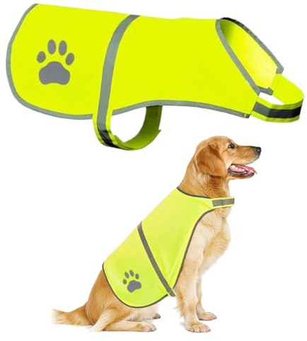 CULEO Chalecos de seguridad para perros Chaleco reflectante de alta visibilidad para perros, de seguridad nocturna, impermeable, ligero y cómodo (talla M)