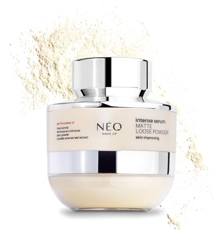 NEO MAKE UP Poudre – Matte Loose Powder – Poudre Libre Matifiante – Maquillage Visage Transparent avec Niacinamide, Poudre de Bambou & Thé Vert – Fini Mat & Lisse – Vegan – 10g