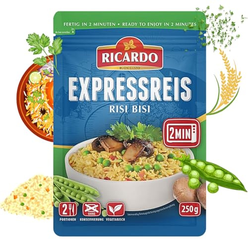 RICARDO Express Risi Risi Bisi 8 x 250 g Arroz Preparación Comida Preparada Microondas/Sartén rápida y sencilla