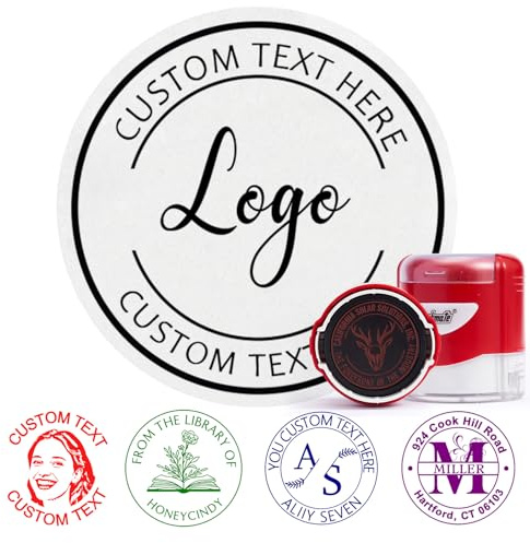 Sellos Personalizados - Sello Personalizado con Logo, Nombre o Foto - Cuño Personalizado Carimbo Personalizado para Libros, Dirección, Profesores, Empresa - Redondo 42 mm