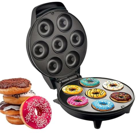 YIGECHENXIN Máquina de Donuts Multifuncional de 7 Agujeros 1000W para Pasteles, Desayuno Adecuada para Cocina casera, gofres, postres y Tostadas.